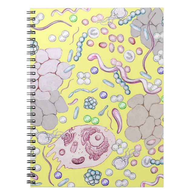 Caderno Espiral Microbiologia Em Amarelo (Frente)