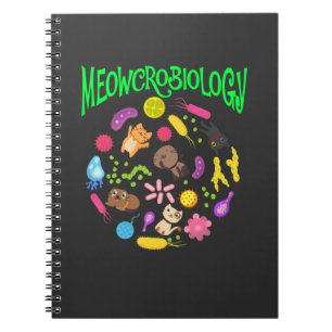 Caderno Espiral Microbiology Cat Lover Scientist Cute Kitten