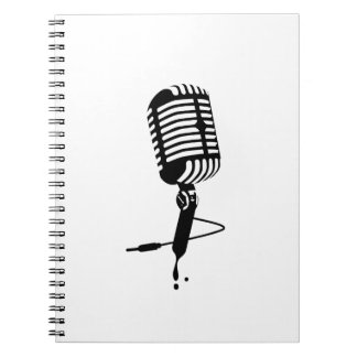 Caderno Espiral microfone clássico