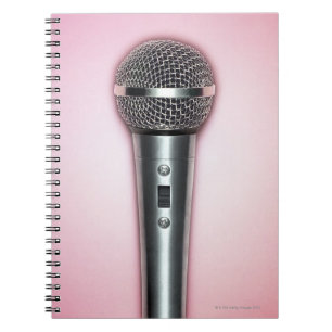 Caderno Espiral Microfone do cromo