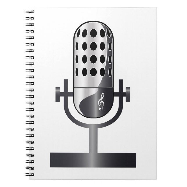 Caderno Espiral Microfone Vintage (Frente)