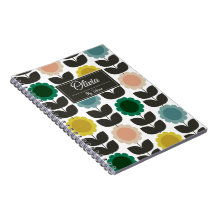  Mid-Century Modern Colored Retro Groovy Flowers 