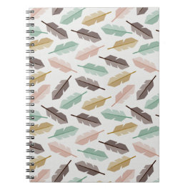 Caderno Espiral Mid-Century Modern Retro Feathers