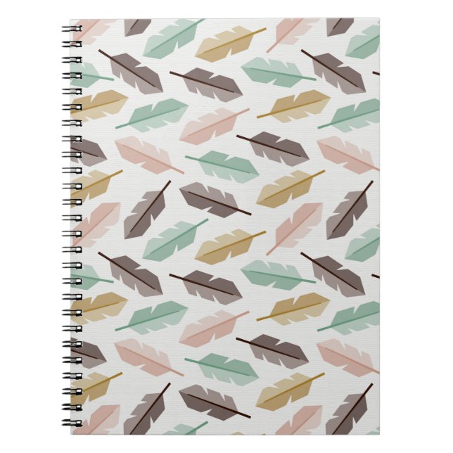Caderno Espiral Mid-Century Modern Retro Feathers (Frente)