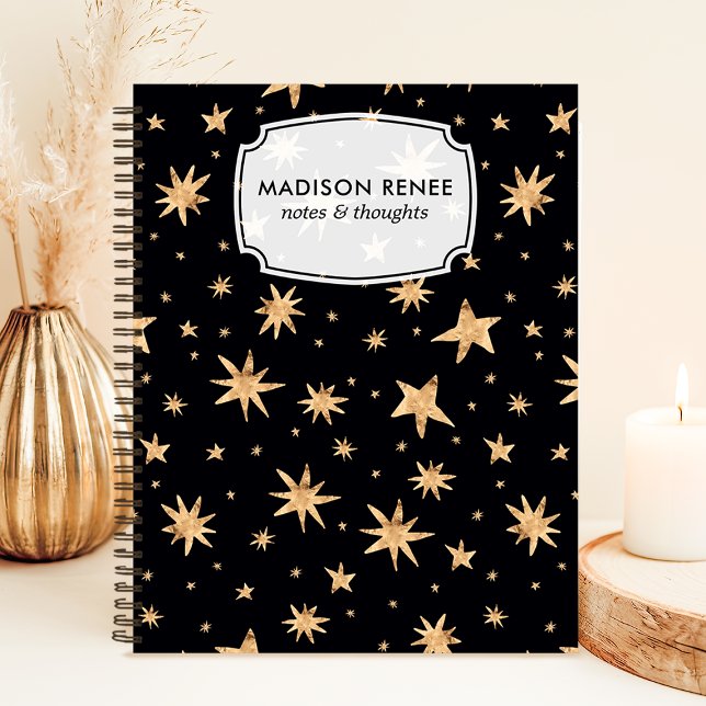 Caderno Espiral Midnight Blue Starry Sky (Criador carregado)