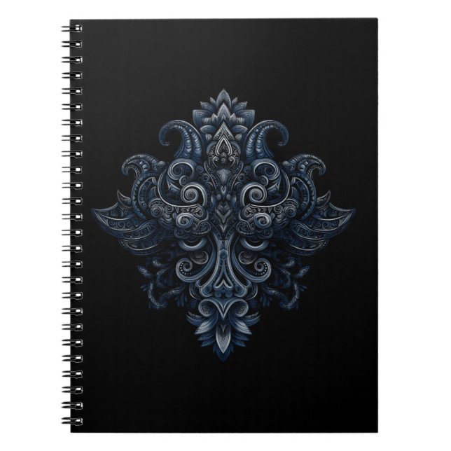Caderno Espiral Midnight Filigree Crest (Frente)