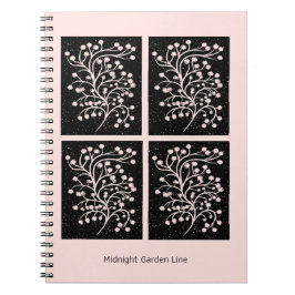 Caderno Espiral Midnight Garden Line Soft Pink