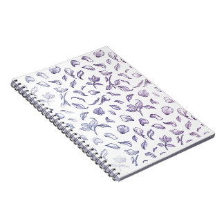 Caderno Espiral Midnight Rose Petals: Modern Line Art Notebook