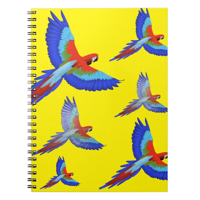 Caderno Espiral Mikitiez parrot hawaii verão sunset Beach primaver (Frente)