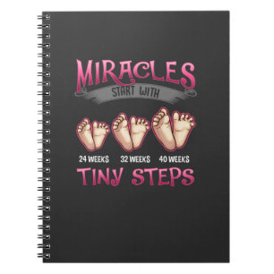 Caderno Espiral Milagres começam com pequenos passos Nicu Enferme