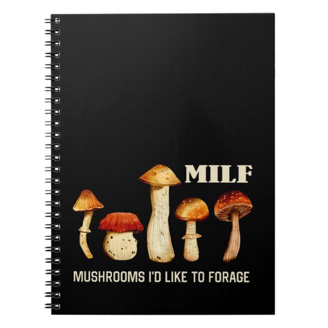 Caderno Espiral Milf Cogumelos Que Gostaria De Forrar, Cogumelo En (Frente)