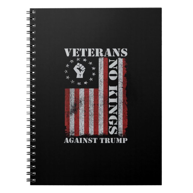 Caderno Espiral Military Veterans Protest Flag Patriotic Freedom (Frente)