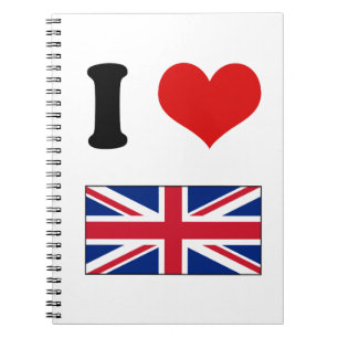 Caderno Espiral Mim bandeira britânica BRITÂNICA de Union Jack d