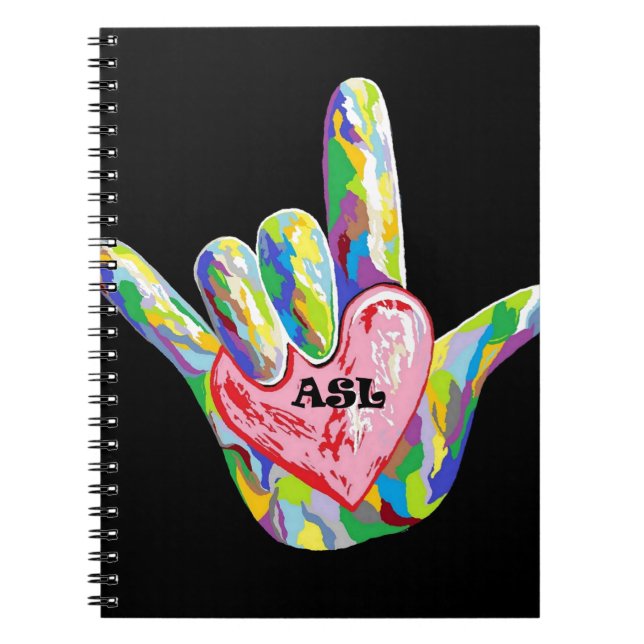 Caderno Espiral Mim coração ASL (Frente)
