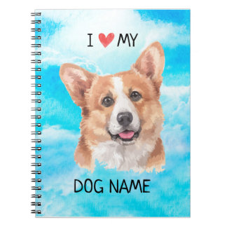 Caderno Espiral Mim coração minha aguarela do animal de estimação