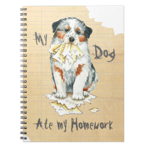 Caderno Espiral Minha Aussie Comeu Minha Casa
