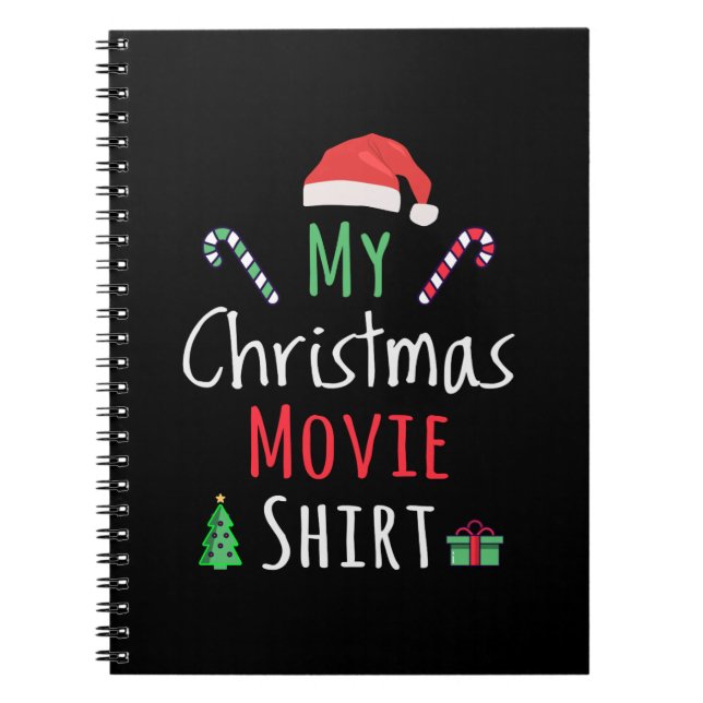 Caderno Espiral Minha Camisa De Cinema De Natal (Frente)