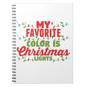 Caderno Espiral Minha Cor Favorita É Luzes De Natal