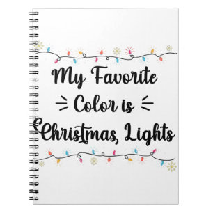 Caderno Espiral Minha Cor Favorita É Luzes De Natal Piada De Natal
