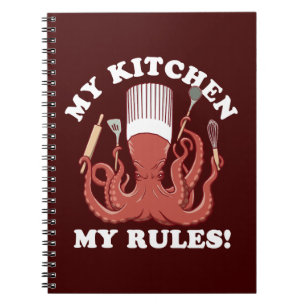 Caderno Espiral Minha Cozinha Minhas Regras   Chef Polvo