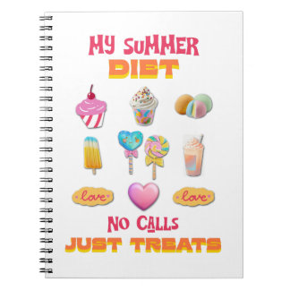 Caderno Espiral Minha Dieta de Verão Sem Chamadas Só Guloseimas