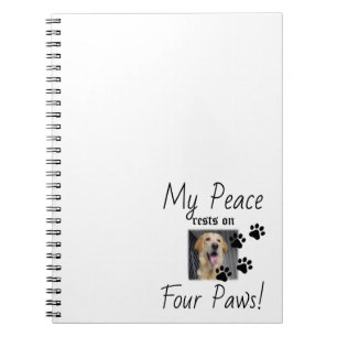 Caderno Espiral Minha Paz repousa em quatro patas - citação de Pet