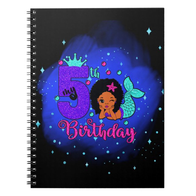 Caderno Espiral Minha Sereia de Aniversário 5 (Frente)