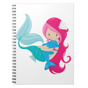 Caderno Espiral Minha Sereia e Golfinho Bonito