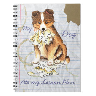 Caderno Espiral Minha Sheltie Comeu meu Plano de Lição