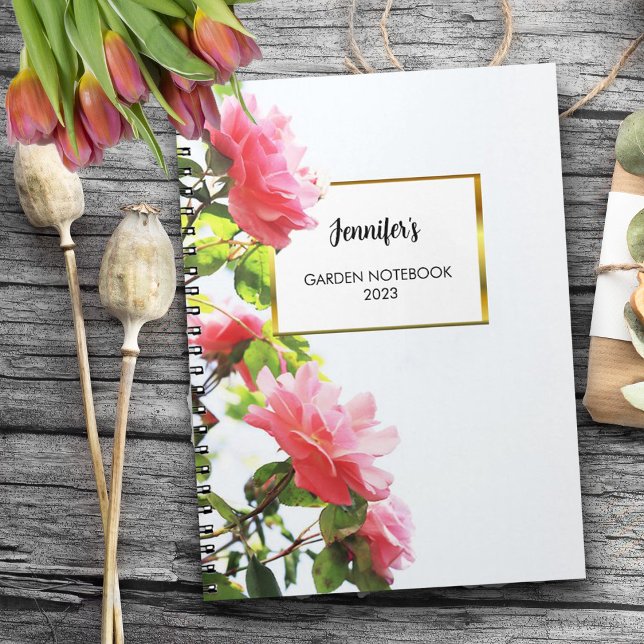 Caderno Espiral Minhas rosas rosa elegantes modernas (Criador carregado)