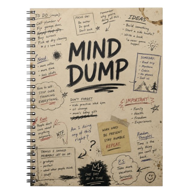 Caderno Espiral Mini Bloco de Notas para Despejar a Mente (Frente)