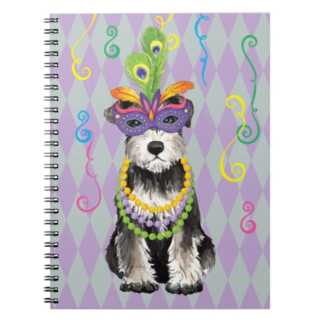 Caderno Espiral Mini Schnauzer do carnaval (Frente)