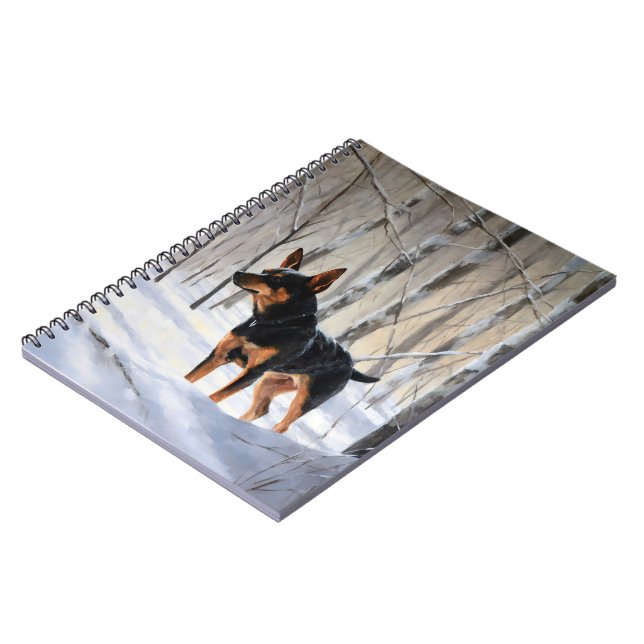 Caderno Espiral Miniatura Pinscher Deixa-o nevar no Natal (Left Side)