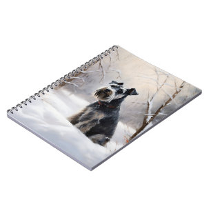 Caderno Espiral Miniatura Schnauzer Deixe-A Neve Natal