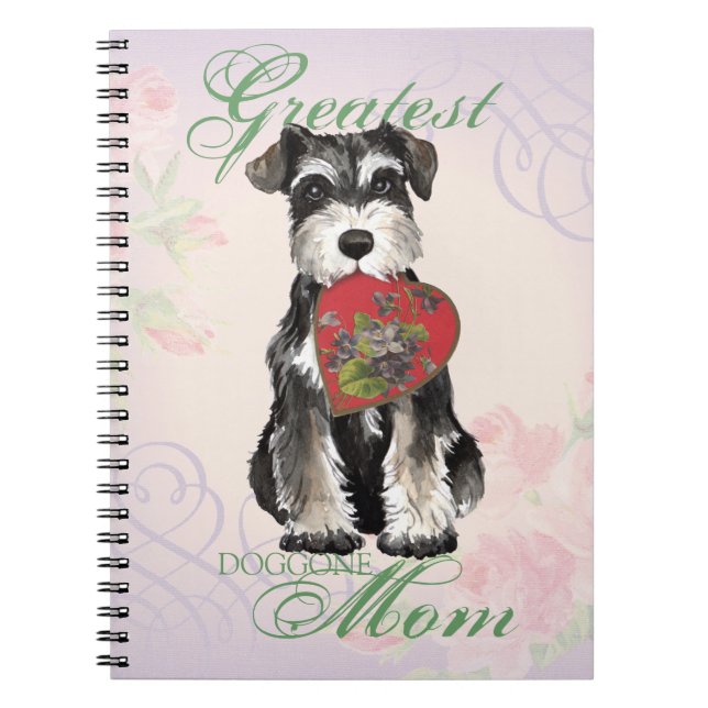 Caderno Espiral Miniatura Schnauzer Heart Mãe (Frente)