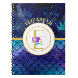 Caderno Espiral Minigrama Sereia Escala Unicorn Monograma