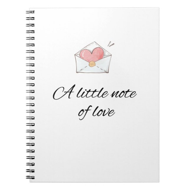 Caderno Espiral Minimal A Little Note of Love Notebook (Frente)