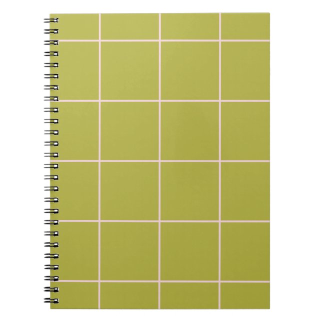Caderno Espiral Minimal Color Grid Check Pattern (Frente)