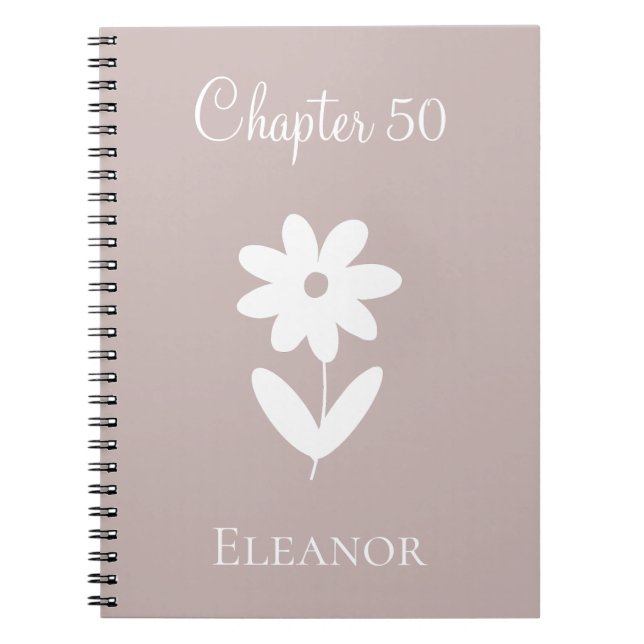 Caderno Espiral Minimal New Chapter Daisy April Birth Flower (Frente)