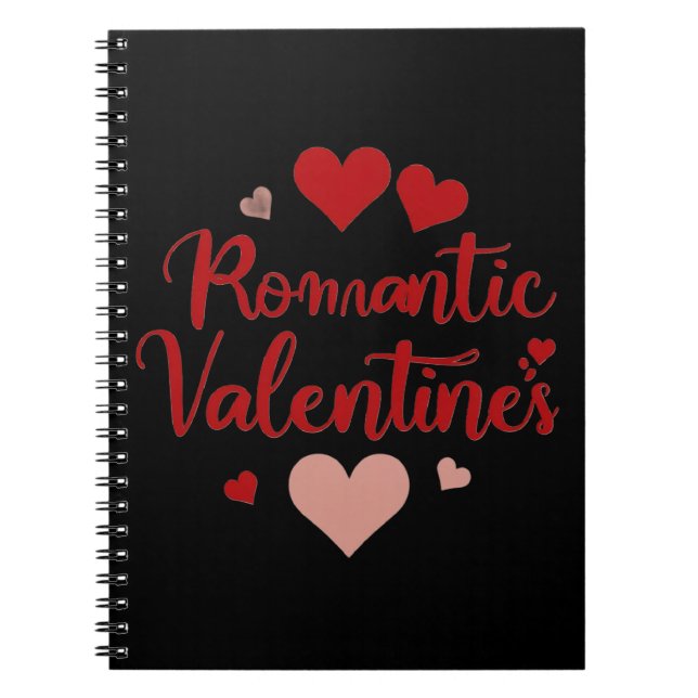 Caderno Espiral Minimal Valentine’s Day Love Typography Design | R (Frente)