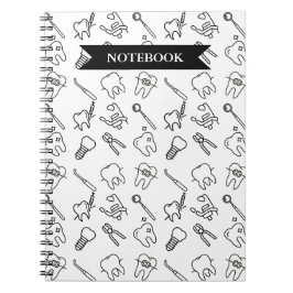Caderno Espiral Minimalist Aesthetic Dental Icons Spiral Notebook