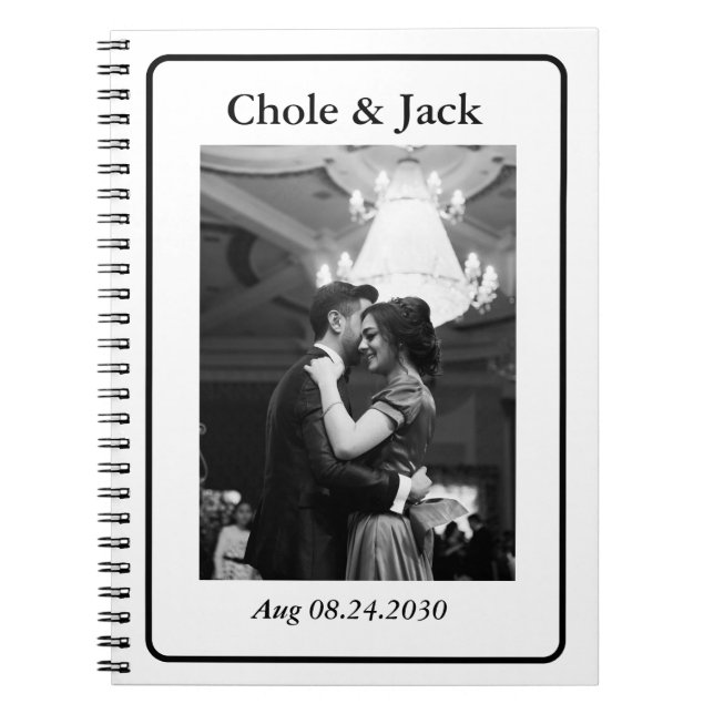 Caderno Espiral Minimalist Black and white Couple Photo  (Frente)