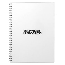 Caderno Espiral Minimalist Deep Work In Progress Office Typography