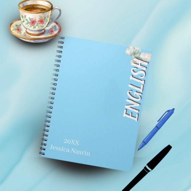 Caderno Espiral Minimalist Lilac Vertical Text School Subject (Criador carregado)