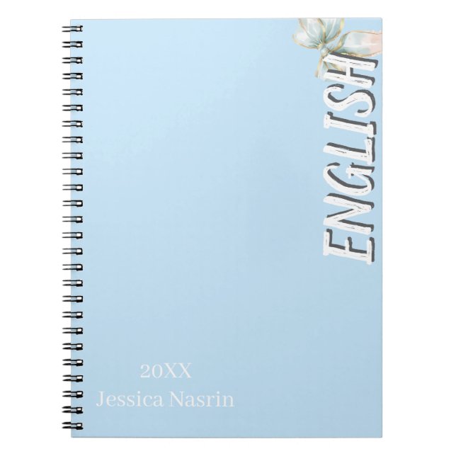 Caderno Espiral Minimalist Lilac Vertical Text School Subject (Frente)