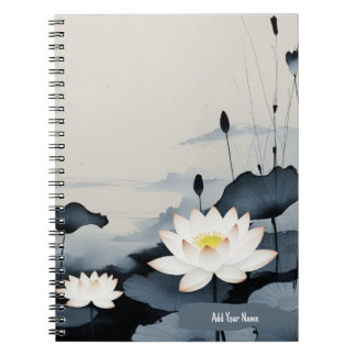 Caderno Espiral Minimalist Lotus Flower Notebook Journal