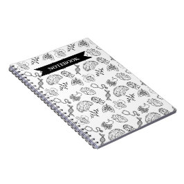 Caderno Espiral Minimalist Medical Doodles Pattern Spiral Notebook
