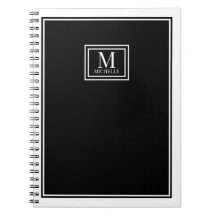 Minimalist Monogram Chic Double Boarder Black