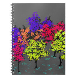 Caderno Espiral Minimalist Pops of Color Trees Journal Notebook