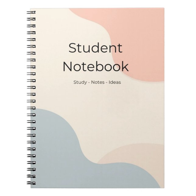 Caderno Espiral Minimalist Student Notebook Pastel Journal  (Frente)